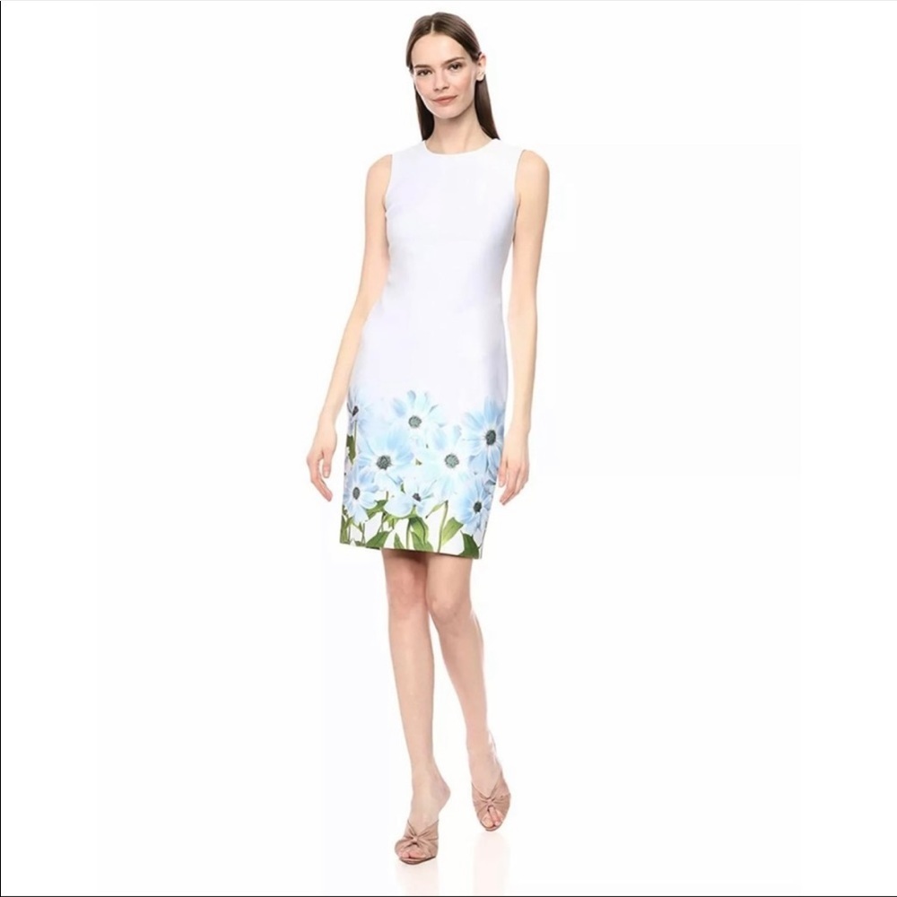 Calvin Klein Blue Floral Mini Sheath Dress
